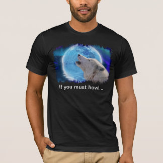 Camiseta Howling Artic Wolf & Aurora Engraçado T-Shirt