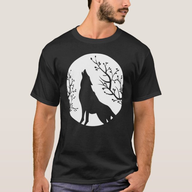 Camiseta Howling At The Moon Wolves Goth Gothic Wolf 1 (Frente)