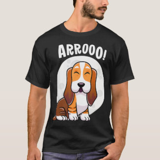 Camiseta Howling Basset Hound Howl Moon Kawaii Dog T-Shirt