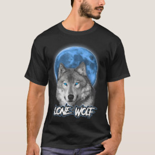 Camiseta Howling Lone Wolf Shirt Na Lua Dão Um T-Shirt Engr