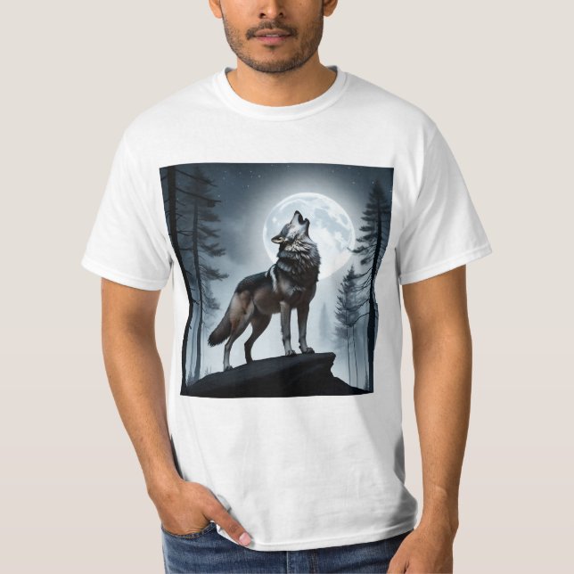 Camiseta Howling Moon Wolf (Frente)