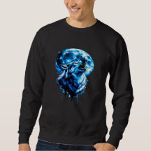 Camiseta Howling Moon Wolf Tattoo — Blue Ink Dream
