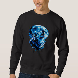 Camiseta Howling Moon Wolf Tattoo — Blue Ink Dream