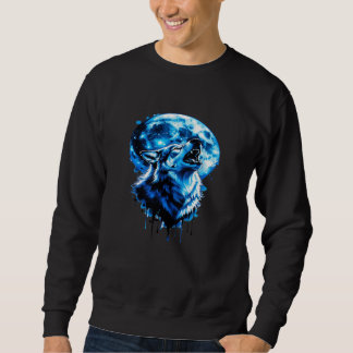 Camiseta Howling Moon Wolf Tattoo — Blue Ink Dream