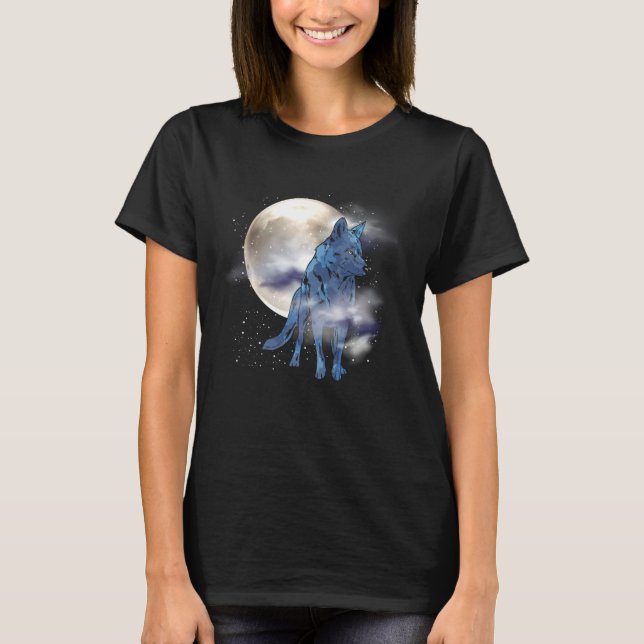 Camiseta Howling Predator Amante de os animais Floresta de  (Frente)