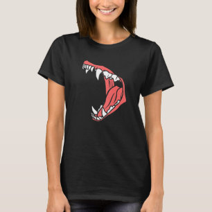 Camiseta Howling Snarling Wolf Canine Mouth Horror Ha