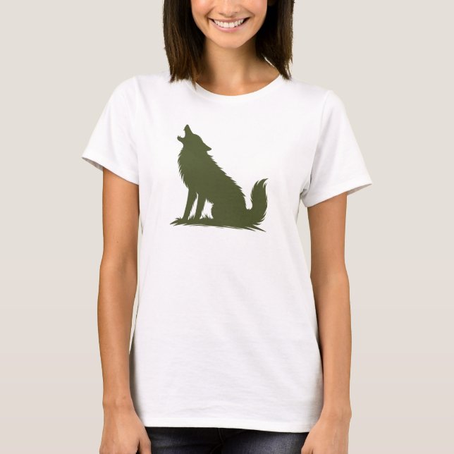 Camiseta Howling Wolf, Amante de os animais (Frente)