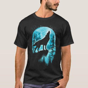 Camiseta Howling Wolf - Caçador de Natureza do Amante de os