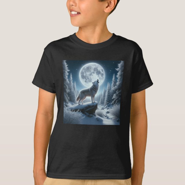 Camiseta Howling Wolf In Winter (Frente)