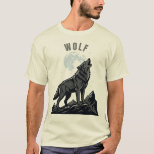 Camiseta Howling Wolf Moon – Design do Lobo Solitá