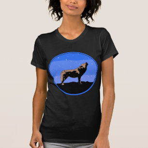Camiseta Howling Wolf no inverno - Arte original sobre a vi