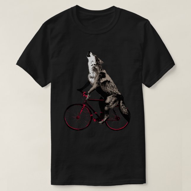 Camiseta Howling Wolf on Bicycle Design (Frente do Design)