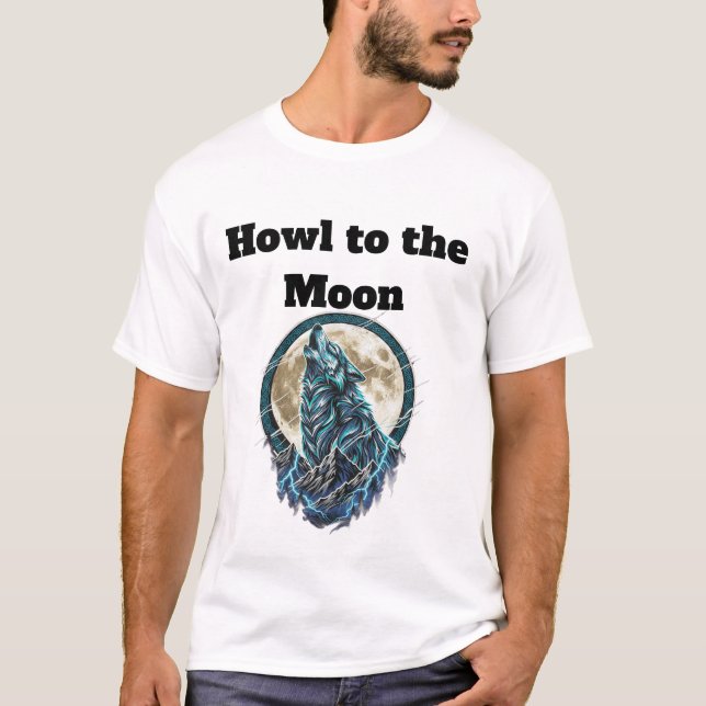 Camiseta Howling Wolf Under the Moon – Wild Spirit T-Shirt (Frente)