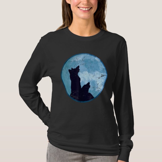 Camiseta Howling Wolves Pack Predator Forest Moonliling (Frente)