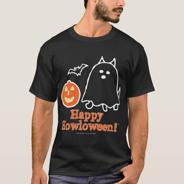 Camiseta Howloween feliz (fantasma) (Frente)