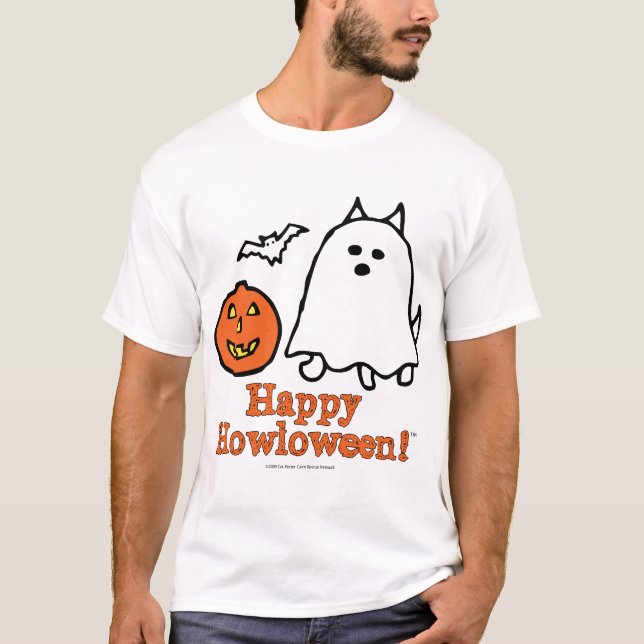 Camiseta Howloween feliz (fantasma) (Frente)