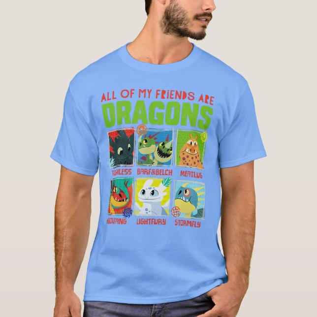 Camiseta Howorain Your Dragon 3 Hidden World Dragon Friends (Frente)