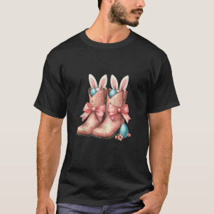 Camiseta Howy Páscoa Western Easter Bunny Cowboy Boots Coq