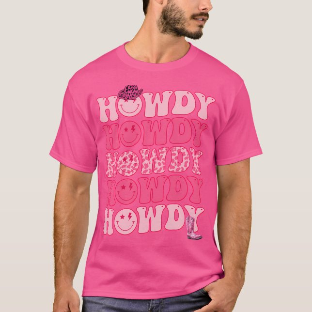 Camiseta Howy Western Girl Rodeo Pink Cowgirl Groo (Frente)