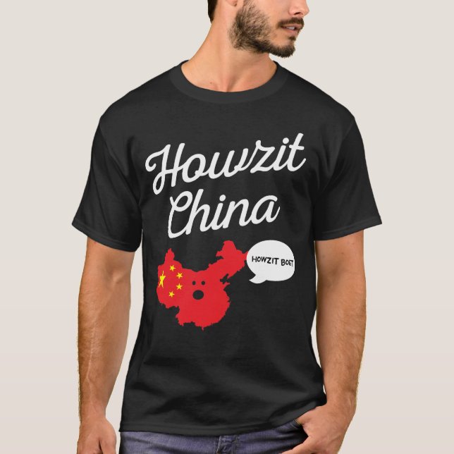 Camiseta Howzit África do Sul Howzit China Mapa África do S (Frente)