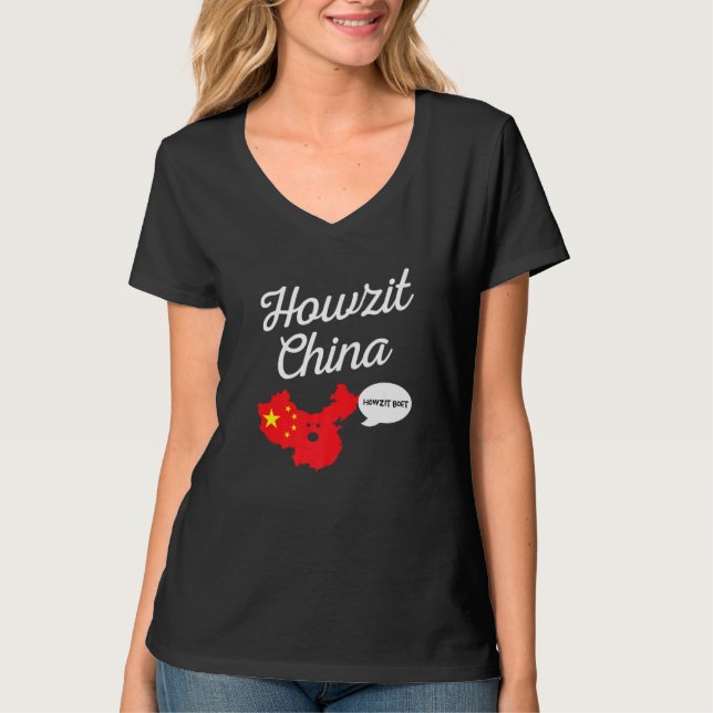 Camiseta Howzit China Map South Africa  Dad Joke (Frente)