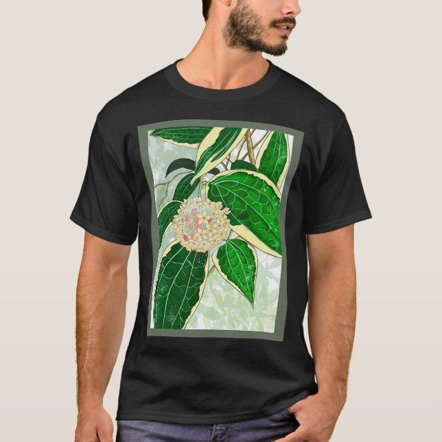 Camiseta Hoya macrophylla _Variegata_ House Plant Art T-Shi (Frente)
