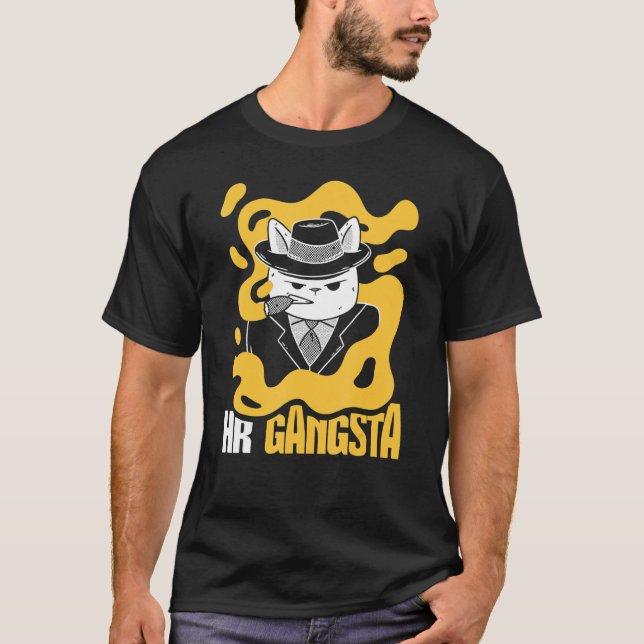 Camiseta HR Gangsta Costume Funny Recursos Humanos (Frente)