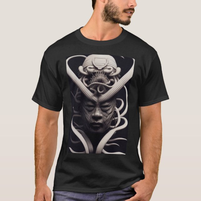 Camiseta HR Giger inspirierte D Ukiyo-e von Musashi, japani (Frente)