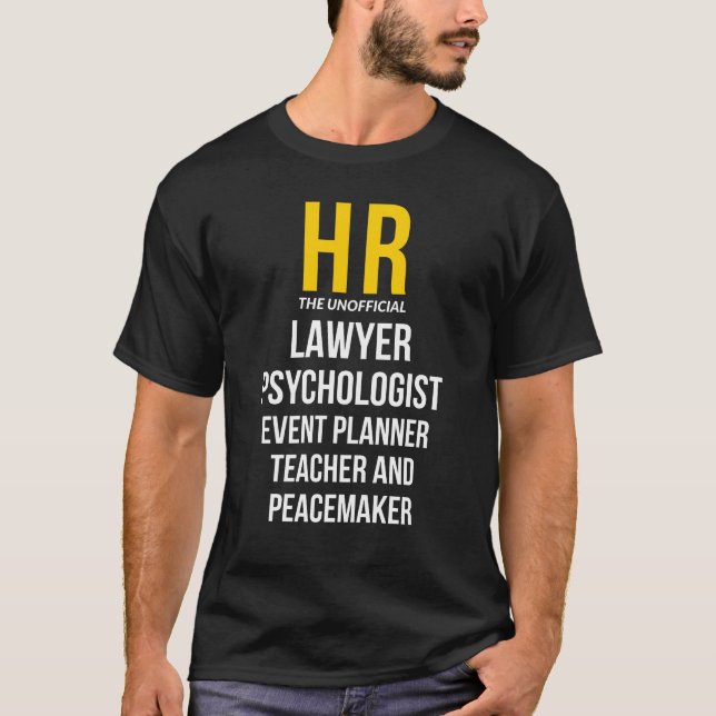 Camiseta HR Recursos Humanos Engraçado Presente T-Shirt (Frente)