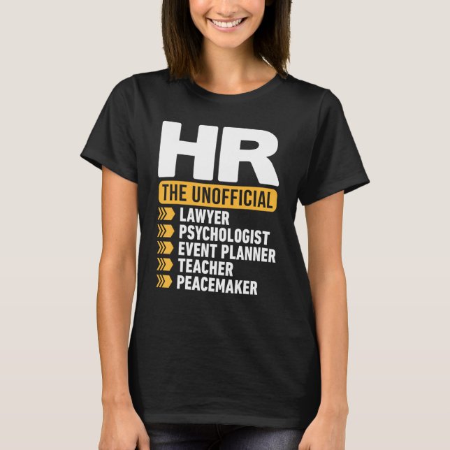 Camiseta HR The Unofficial Lawyer Psychologist Event Planne (Frente)