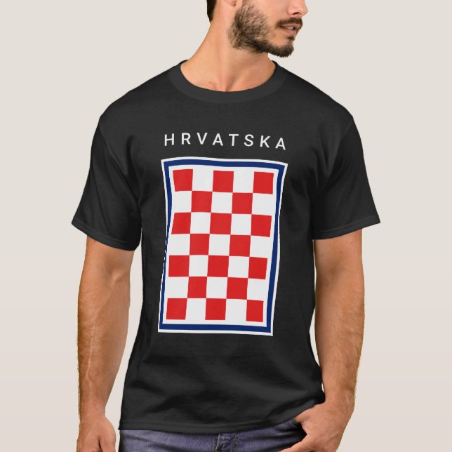 Camiseta Hrvatska Checker Azul Fronteira (Frente)