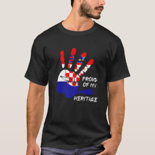 Camiseta Hrvatska Hand Finger Orgulho Herança Croácia Bande