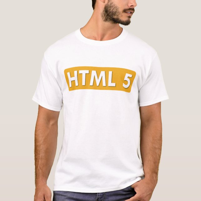 Camiseta HTML 5 - Brandamente branco "livre a Web " (Frente)