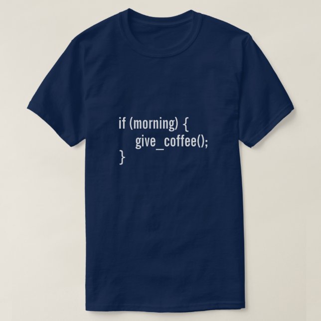 Camiseta HTML se a manhã dá a café o código engraçado do (Frente do Design)