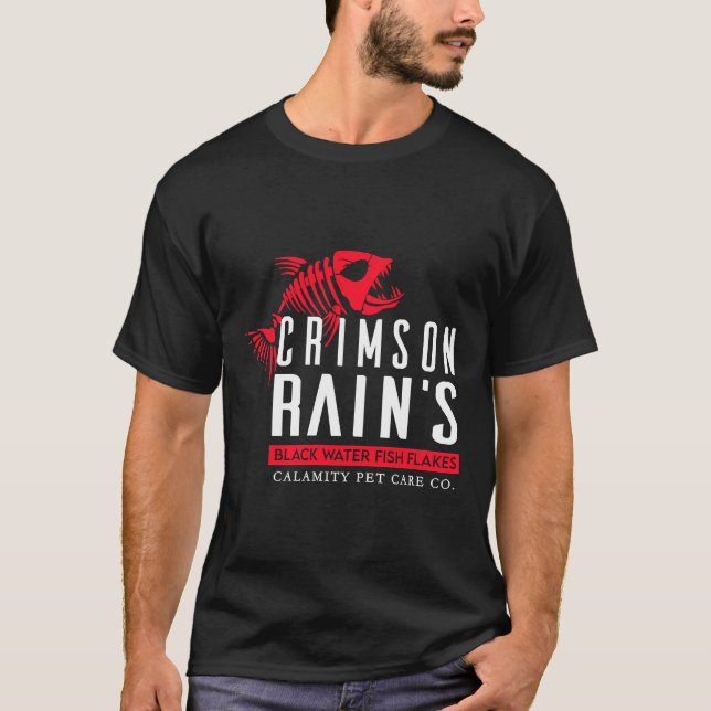 Camiseta Hua Cheng Crimson Chuva Flocos De Peixes Para Água (Frente)