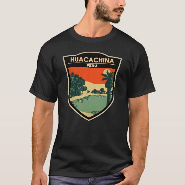 Camiseta Huacachina Peru Viagem Art Vintage (Frente)