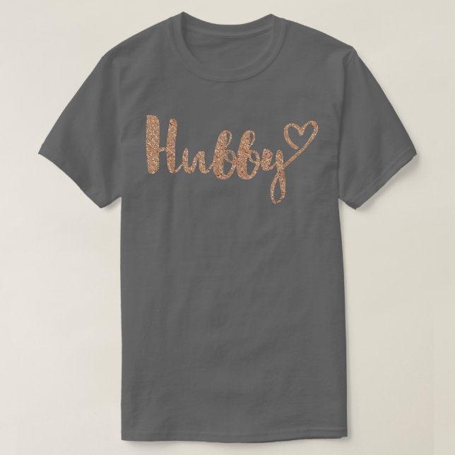 Camiseta Hubby com Heart Fau Rosa Dourado (Frente do Design)