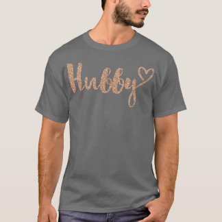 Camiseta Hubby com Heart Fau Rosa Dourado