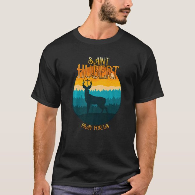 Camiseta Hubert Hubertus Padroeiro dos Caçadores Veado Cató (Frente)