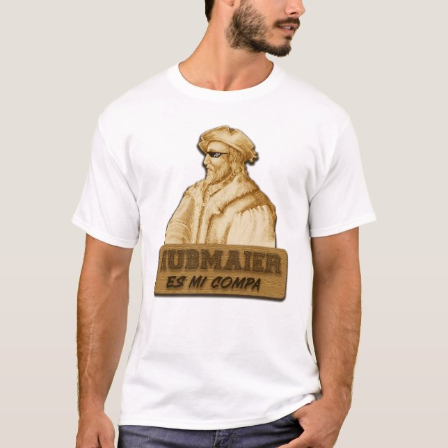 Camiseta Hubmaier es mi Compa(Gold) (Frente)