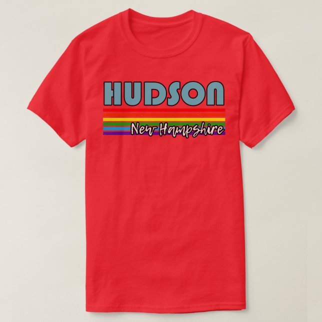 Camiseta Hudson New Hampshire Pride Hudson Gift LGBT (Frente do Design)