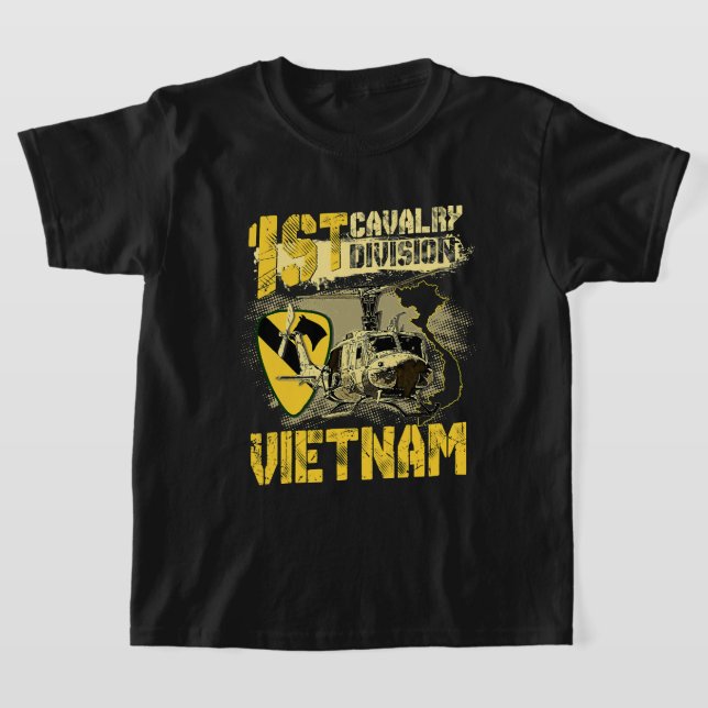 Camiseta Huey Helicopter 1rua Divisão de Cavalaria Vietnam  (Postura )
