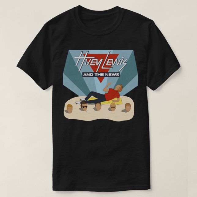 Camiseta Huey Lewis and The News Classic T-Shirt Copy (Frente do Design)