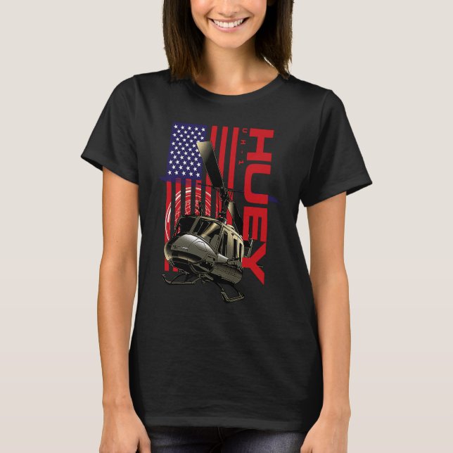 Camiseta Huey Militar Helicóptero Avião Americano (Frente)