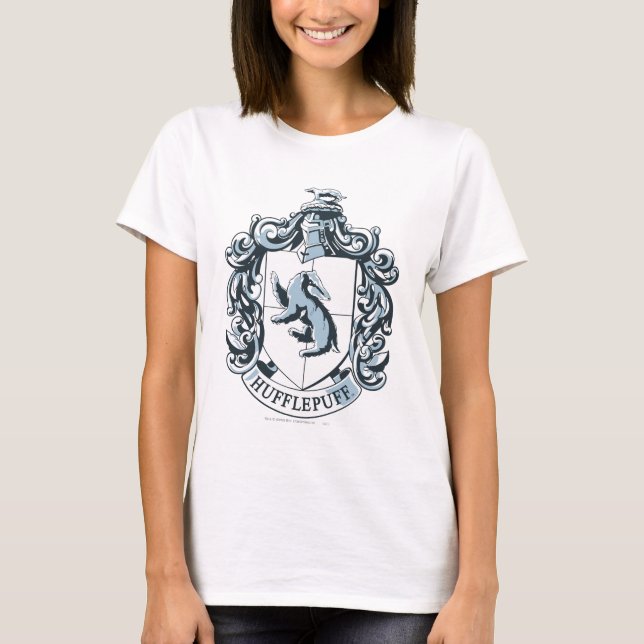 Camiseta Hufflepuff Crest Blue (Frente)