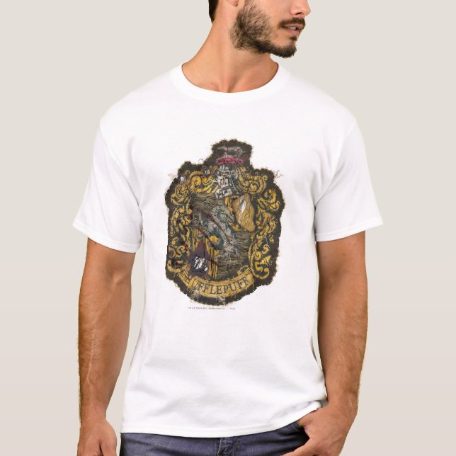Camiseta Hufflepuff Crest - Destruído (Frente)
