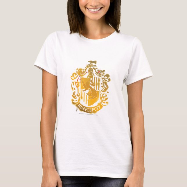 Camiseta Hufflepuff Crest - Splattered (Frente)