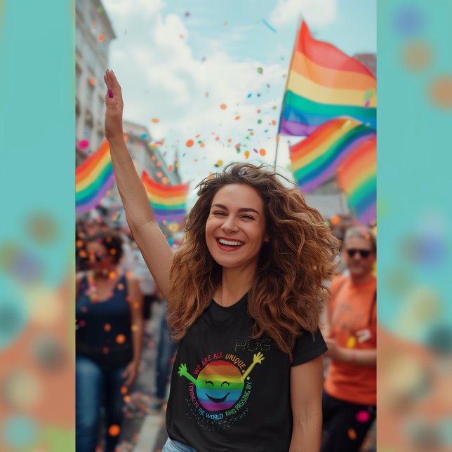 Camiseta HUG LGBT ORGULHA T-Shirt sunshine (HUG LGBT PRIDE Sunshine T-Shirt)