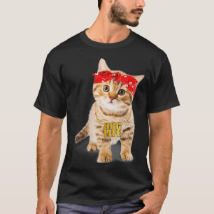 Camiseta Hug Thug Gangster Life Dourado Chain Cat Gangsta