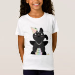 Camiseta Huggable Pastel Birthday Skunk<br><div class="desc">Este lindo gambá preto e branco,  de anime,  adora vestir-se e está vestindo uma fantasia de aniversário pastel. A fantasia de aniversário tem um chapéu pastel colorido,  colar e bolo de aniversário com uma vela.</div>
